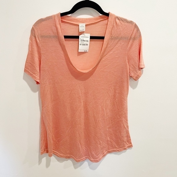 Trouvé Slouchy Scoop Neck Tee Heather Nectarine - L - Picture 1 of 3
